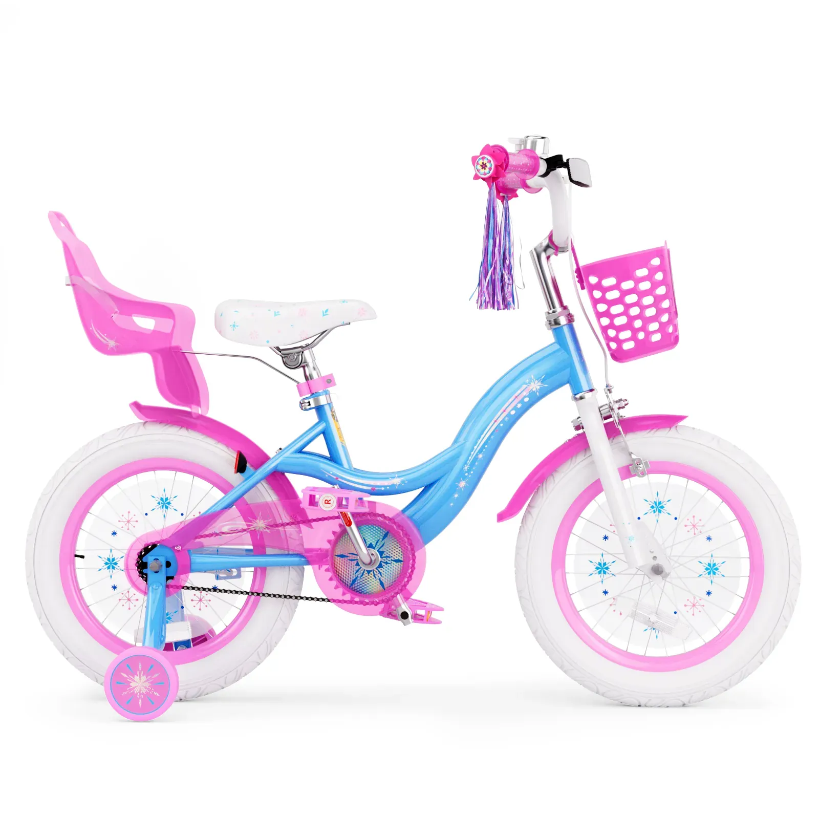 16 Inch Kids Bike with Training Wheels, Basket and Kickstand